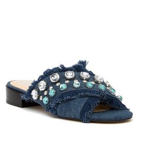 NWOB Vince Camuto Denim Norietta Slide Sandal